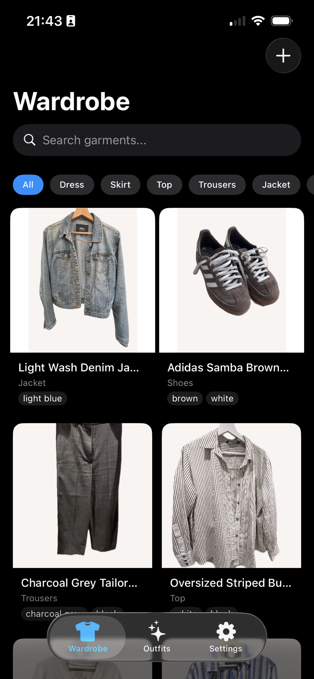 Wardrobe grid view